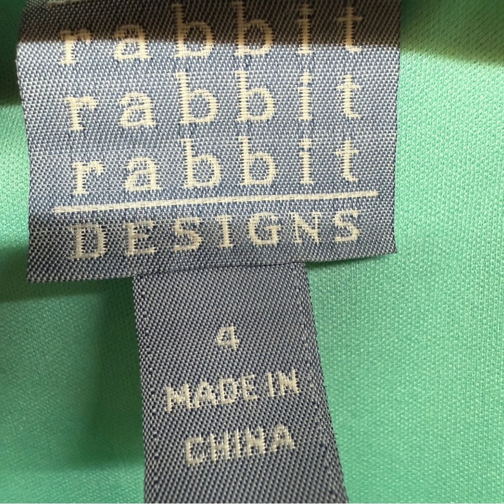 Rabbit Rabbit Rabbit Designs Mint Green Crochet Lace Dress Size 4 - Picture 4 of 7